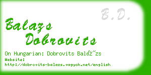 balazs dobrovits business card